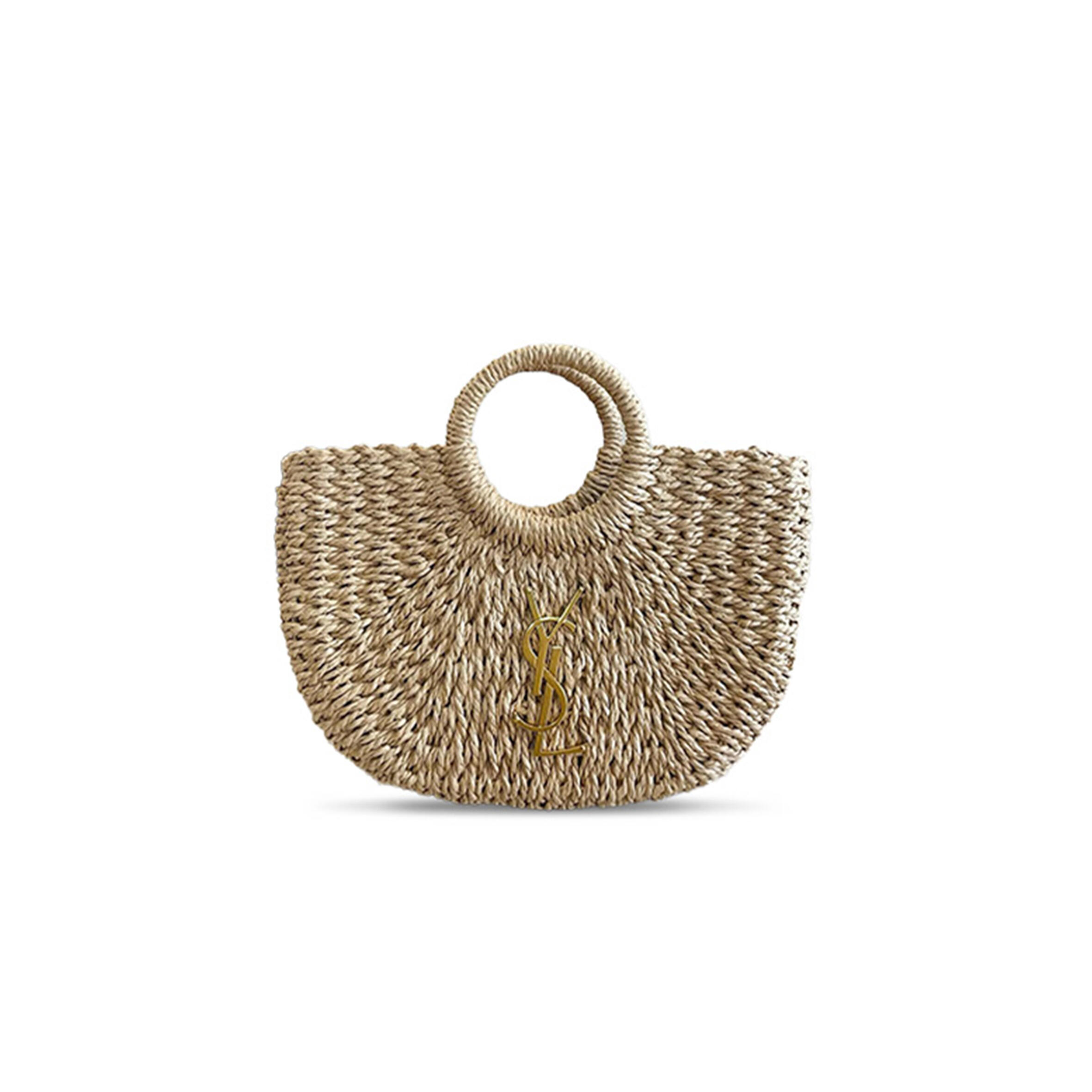 YSL MEDIUM STRAW BEACH BAG (28*17*6cm) 